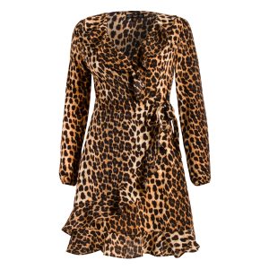 Leopard Print Wrap Dress